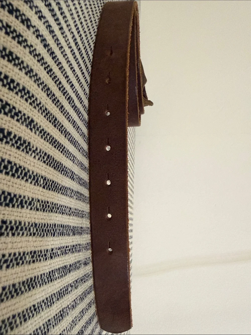 J Crew co. Vintage NYC Brown Leather Men's Belt with Whale Brass Buckle- medium
